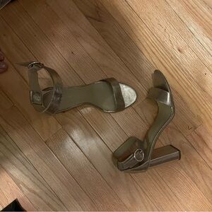 Ann Taylor metallic ankle strap shoe